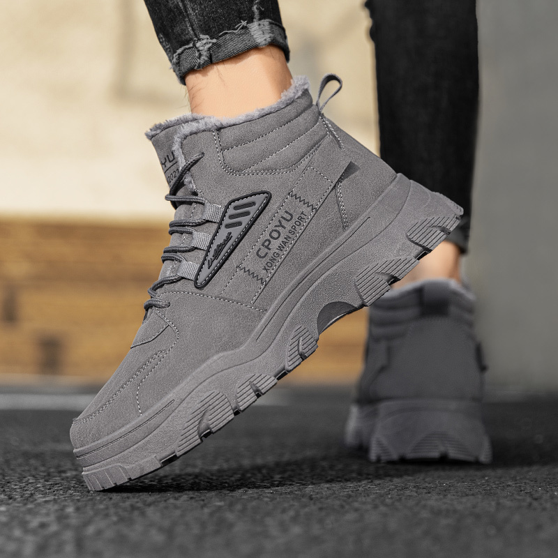 Stivaletti da uomo Caldi invernali Stivaletti casual Trekking Escursionismo Scarpe da jogging Stivali da neve termici con lacci antivento_voghion.com
