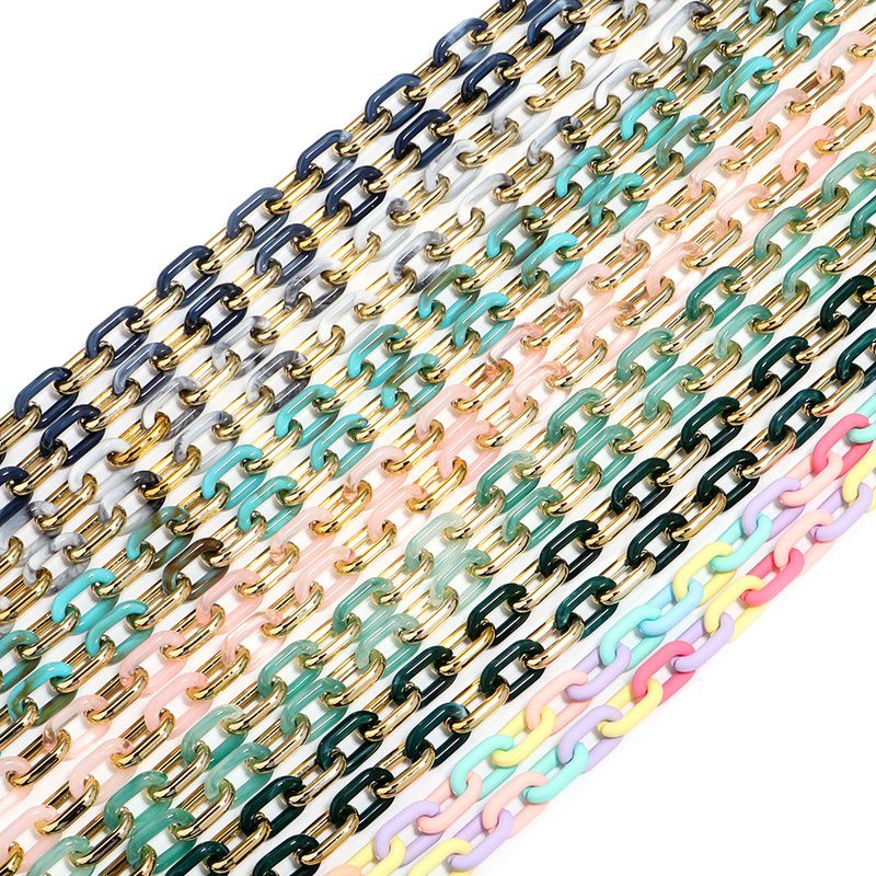 Collana in acrilico con cerchio liscio versatile INS, moda fai da te, catena per maschera staccabile, accessori per gioielli_voghion.com