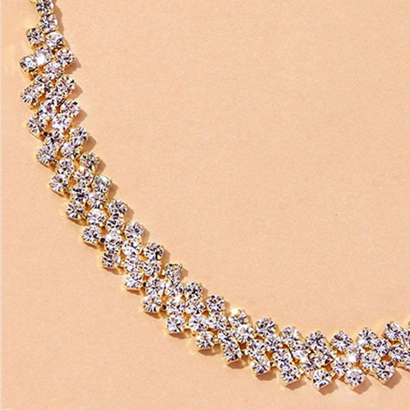 Shuosbai 1Pc Adjustable Extended Chain Sparkg Personality Rhombus Decorate Foot Rhie Stretch Anklet Women Jewelry_voghion.com