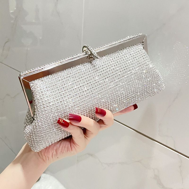 Pochette luxueuse et polyvalente en strass pour soirée, sac à main à bandoulière avec chaîne_voghion.com