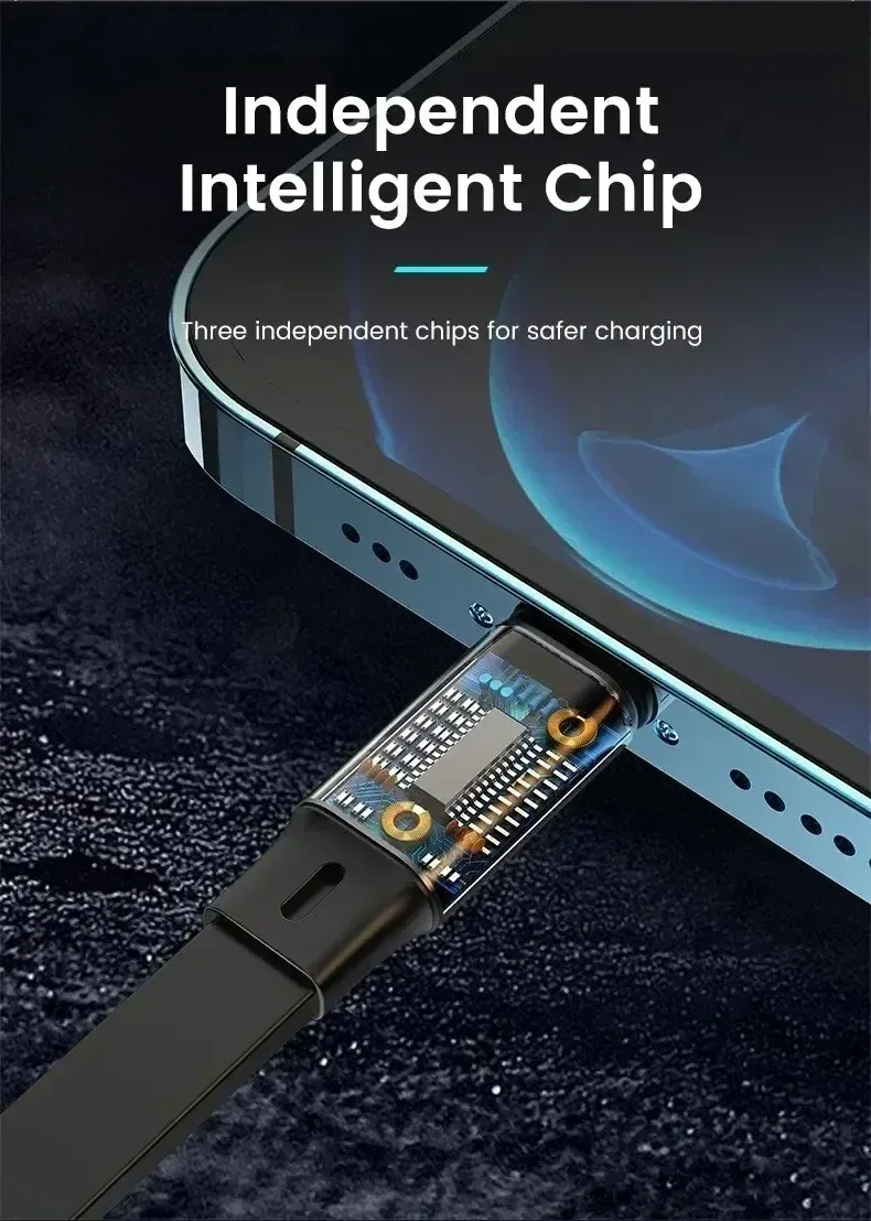 Câble de données USB Type C rétractable universel 3 en 1 de 100 W pour iPhone, Samsung, Huawei, Xiaomi et Android, charge rapide micro USB._voghion.com
