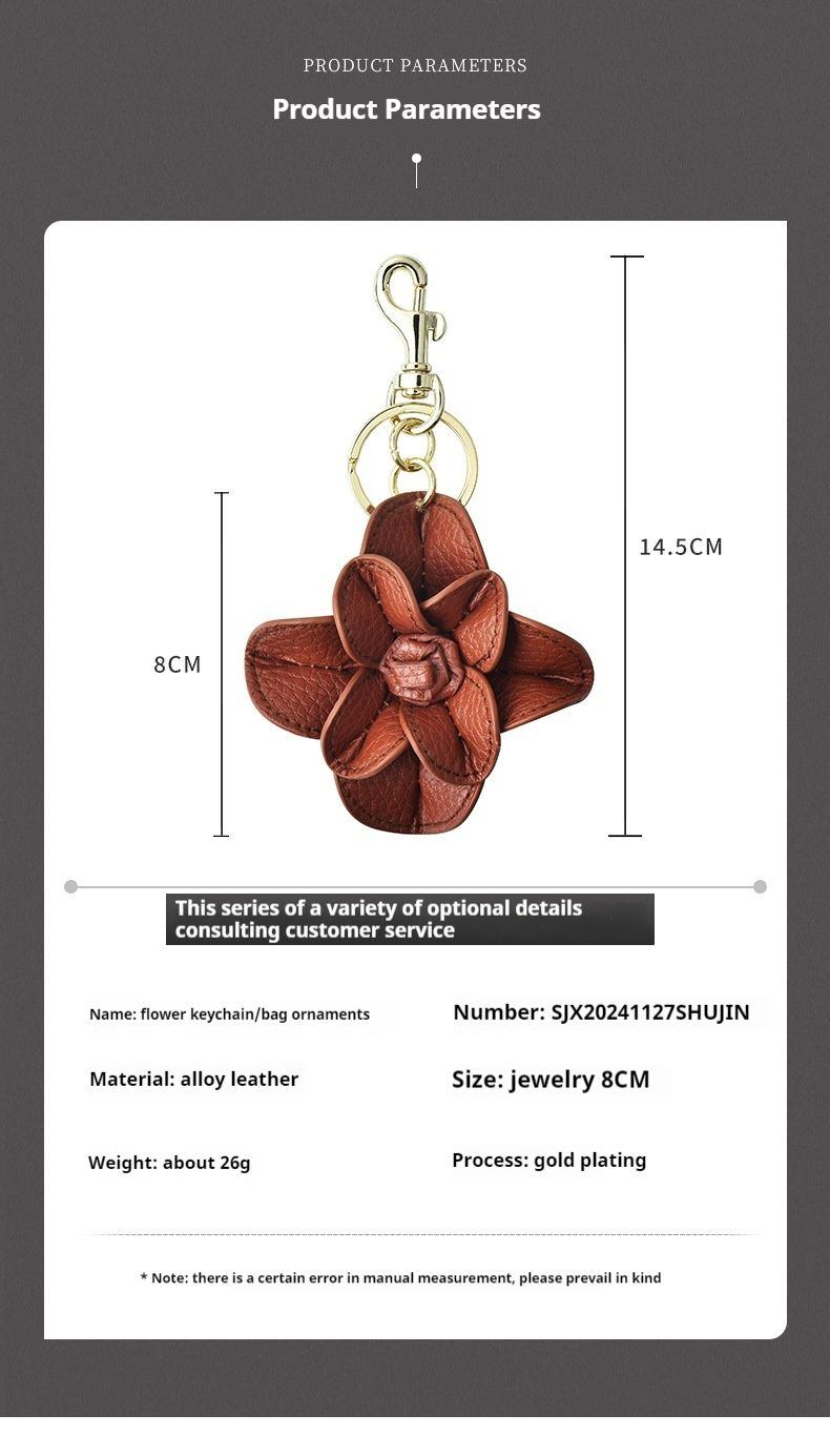 Lieder Blummen Schlësselanhänger, Modesch Kamelia Auto Anhänger, Rucksak Accessoiren_voghion.com