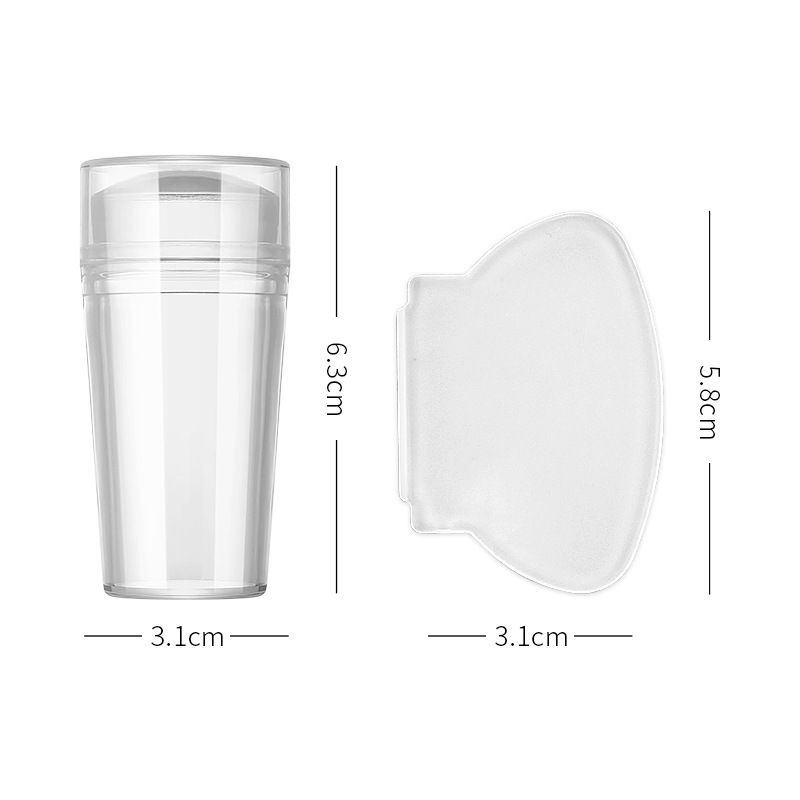 Tampon à ongles en Silicone, impression de vernis à ongles, pointe française, modèle de tampon avec grattoir, outils de pochoir de manucure_voghion.com