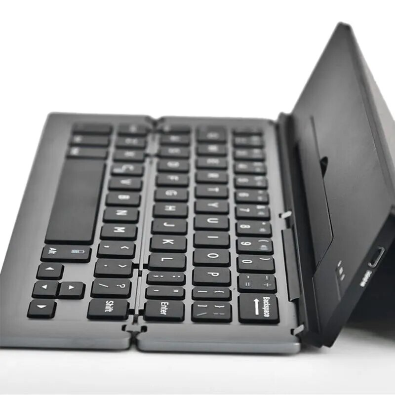 Tragbare Mini Drahtlose Bluetooth-kompatibel Klapp Tastatur Aluminium Legierung Faltbare Tastatur_voghion.com