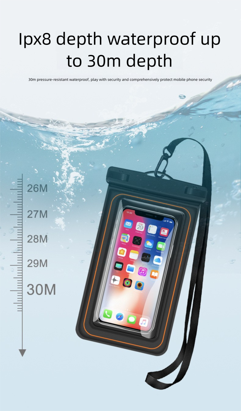 Custodia impermeabile per touchscreen, in spugna, galleggiante, per telefono, per viaggi, immersioni e nuoto all'aperto_voghion.com