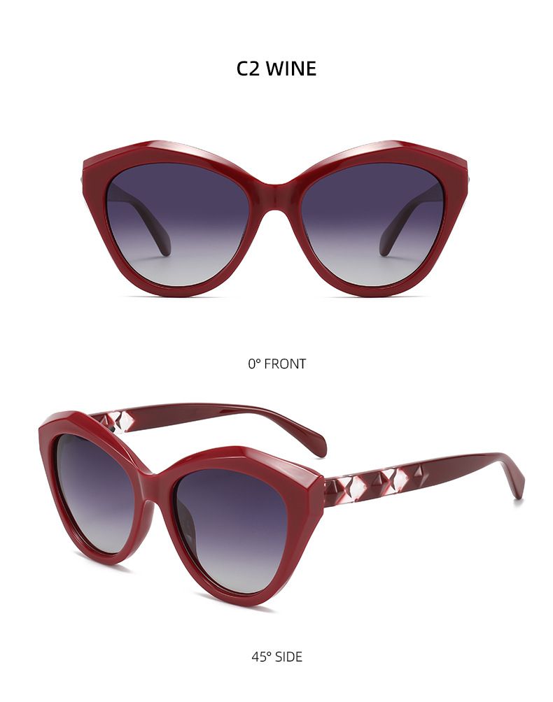 Polarisierte Cat-Eye-Sonnenbrille, diamantförmige Sonnenbrille für Damen mit High-End-Look und schmalem Gesicht, polarisierte Sonnenbrille T1260_voghion.com