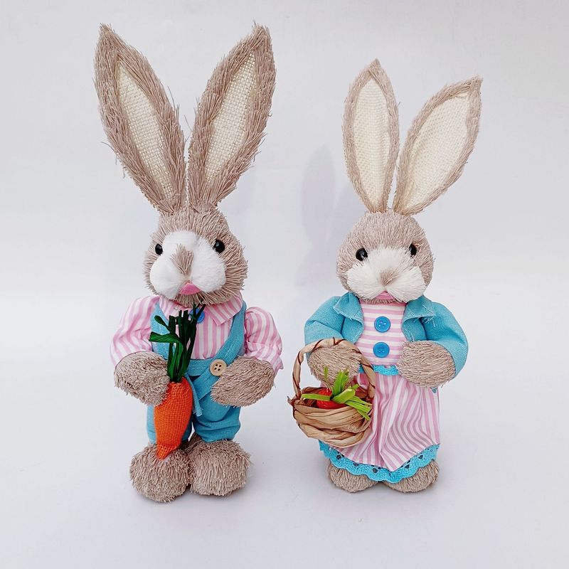 Direkt vom Hersteller: 35 cm kleiner, handgefertigter, immaterieller Weihnachtsschmuck in Form eines Hasen aus Schilfrohr mit Motiv aus der Landschaftslandschaft._voghion.com