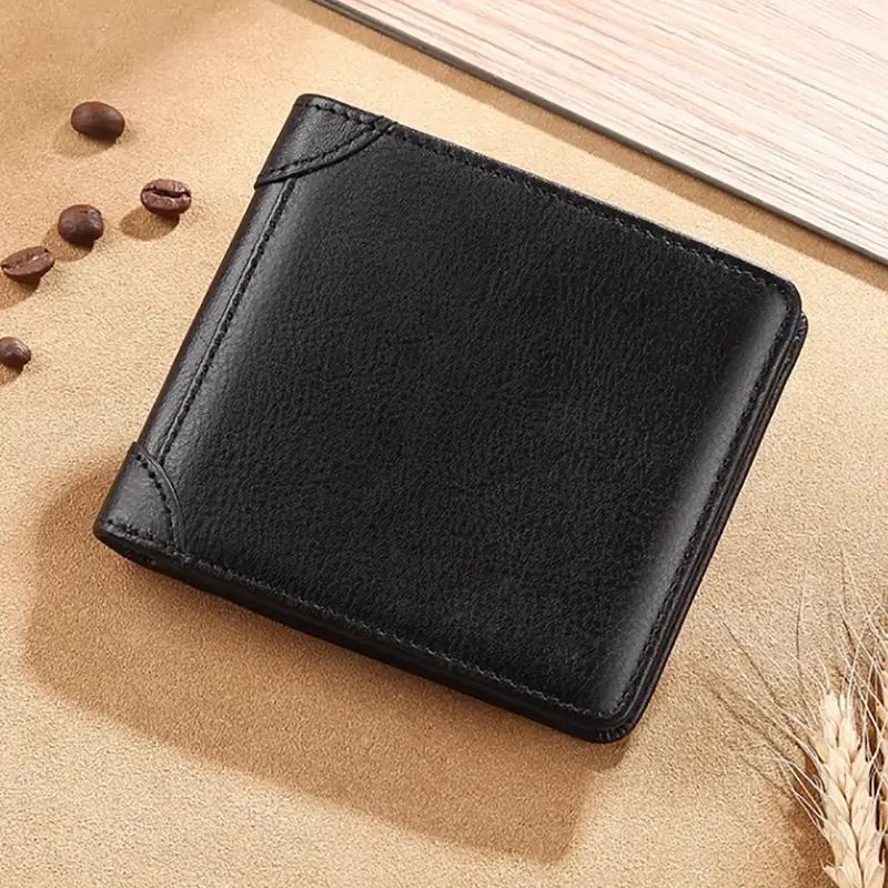 Cartera de cuero genuino antirrobo estilo vertical con 70 % de descuento en la capa superior de piel de vaca para hombre_voghion.com