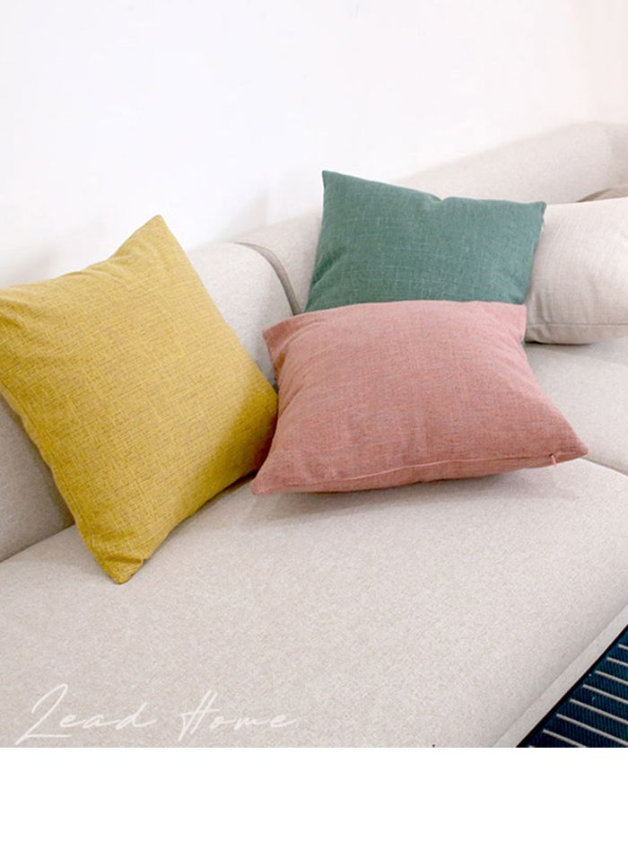 Kissenbezug, 45 x 45 cm, Kissenbezüge, Leinen, einfarbig, dekorative Kissen für Couch, Schlafzimmer_voghion.com