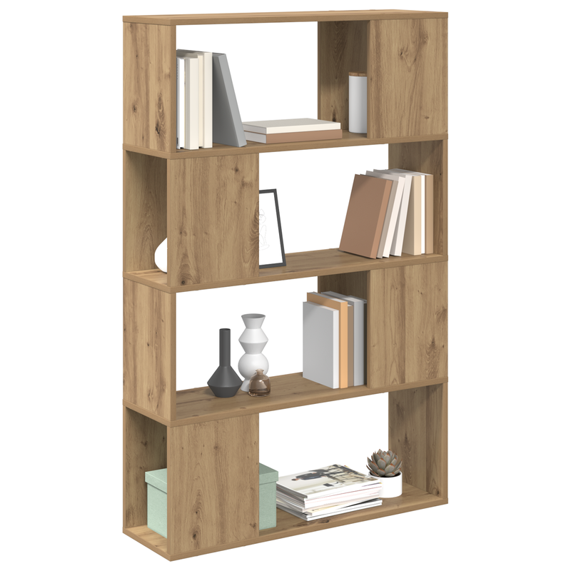 Bücherregal Handgefertigte Eiche Ingenieurholz 80 x 24 x 124 cm_voghion.com