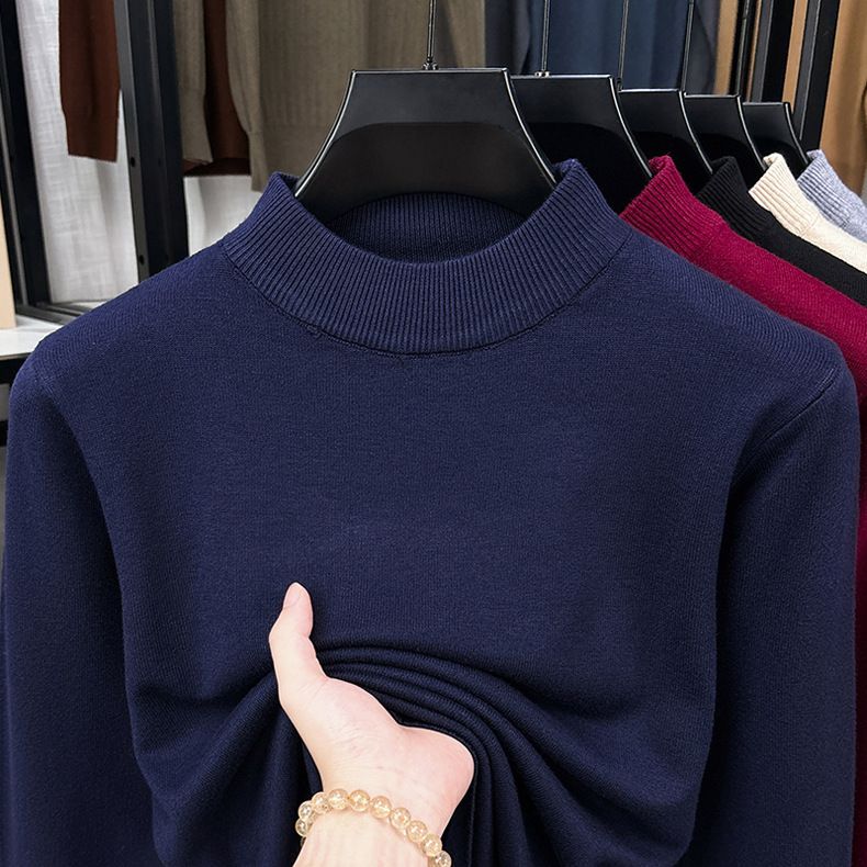 Pull tricoté mi-col roulé pour homme, épais et chaud, lavable en machine, nouvelle collection automne-hiver 2025_voghion.com