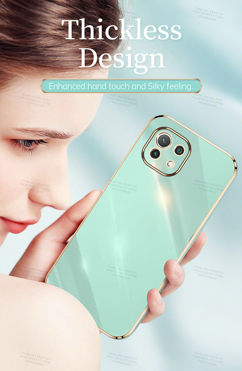 Luksusa galvanizēts vāciņš priekš Xiaomi Mi 11 Lite 5G mīksta silikona lēcu aizsardzība priekš Xiaomi_voghion.com