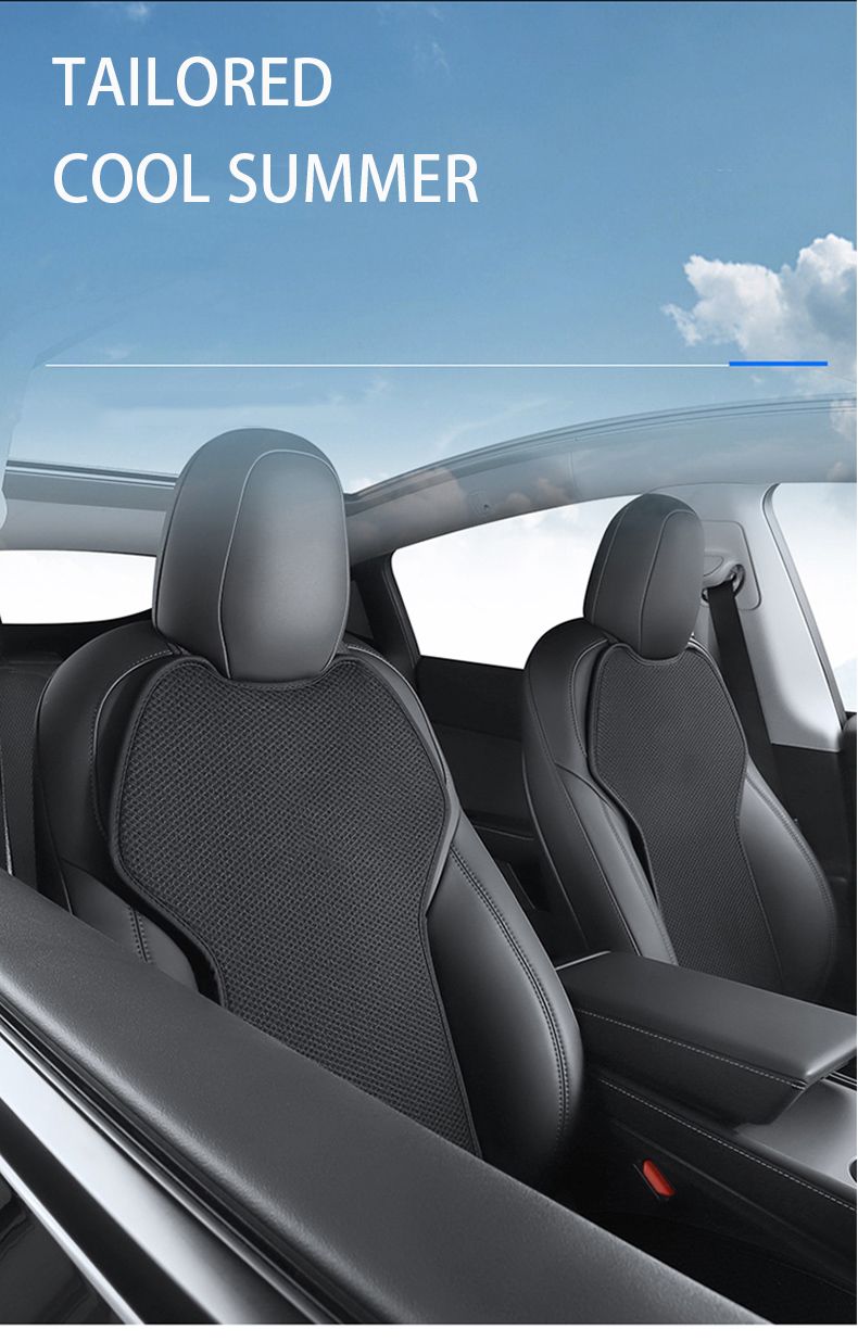 Tla Model 3/Model Y 2018-2025 Juniper Havalandırmalı Nefes Alabilen Rahat Araba Koltuğu İçin Buz İpek Kılıf Minderi_voghion.com
