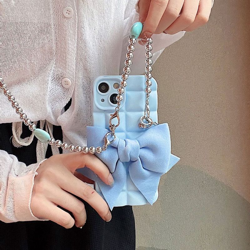 TechGlobe Japanese And Korean Summer Girl Crossbody Compatible With 14 Phone Case IPhone 13 Pro Max Chain 11 Bowknot 12_voghion.com