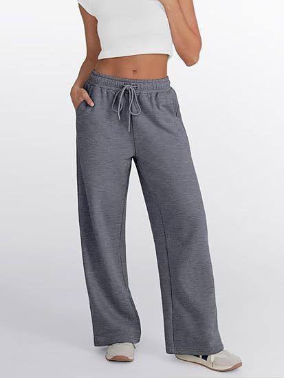 Men's Clothing Wide Leg Sports Pants High Waist Loose Drawstring Jogging Pants With Pockets Sweatpants_voghion.com