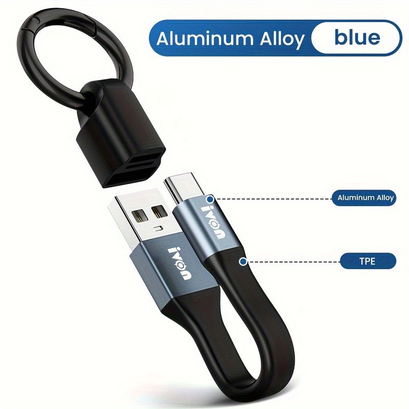 Design compact și convenabil al cablului scurt, cu conector reversibil de tip C - Compatibilitate universală cu dispozitivele Samsung, Xiaomi și Honor_voghion.com