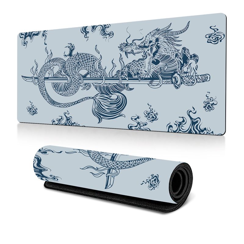 Dragon Mouse Pad Wholesale Dragon Totem Computer Desk Pad Office Learning Large Thick Non-slip Keyboard Pad_voghion.com