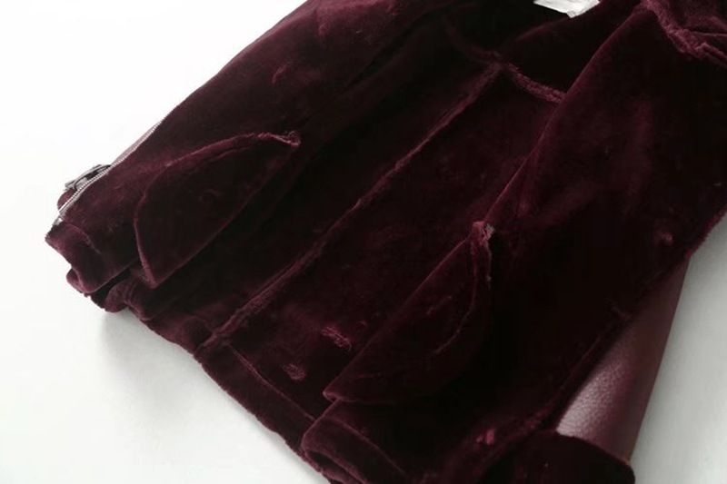 Damkläder stil vinter dammode motorcykelversion slagpäls i ett stycke förtjockad varm kappa läderjacka för kvinnor_voghion.com