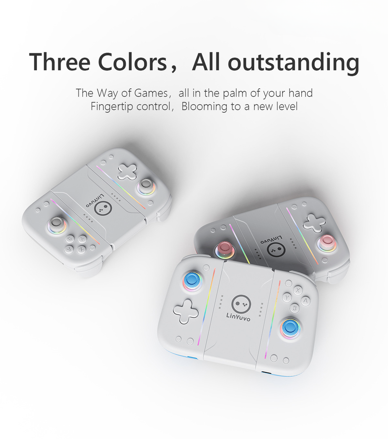 Yuvo Switch Joy Con mechanical button with adhesive backing, colorful LED macro function, Bluetooth game controller_voghion.com