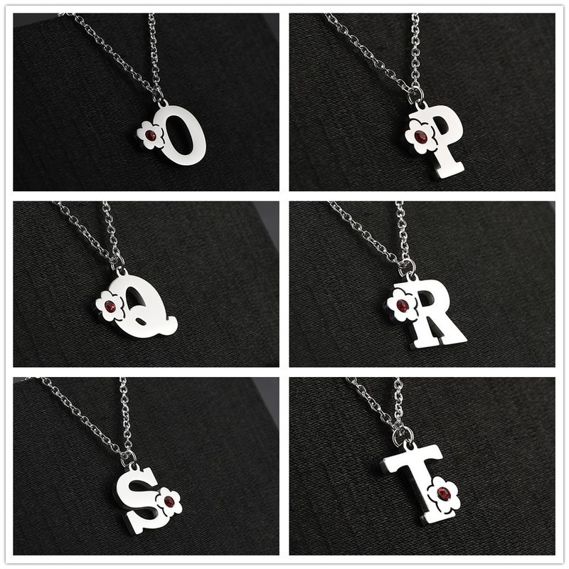 Collar con inicial de acero inoxidable con letras mayúsculas de cristal Skyrim para mujer, colgante con alfabeto A-Z, gargantilla, tendencia 2024_voghion.com