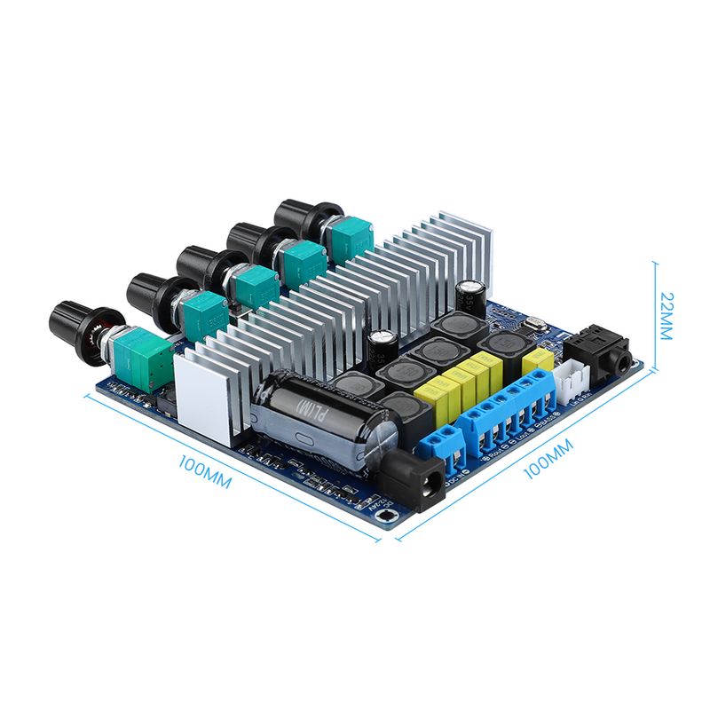 Doska zosilňovača subwoofera TPA3116, 2.1-kanálový vysokovýkonný Bluetooth 5.0 audio zosilňovač, DC12V-24V, 2*50W + 100W zosilňovač_voghion.com
