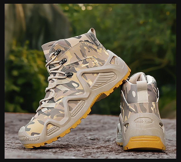 Scarponi da arrampicata alti da uomo, antiscivolo, per esterni, stivali da deserto con plateau di grandi dimensioni_voghion.com