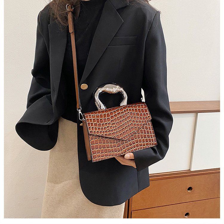 Advanced Crocodile Pattern for Women 2024 New Fashionable and Versatile Crossbody Bag, Stylish Handheld Small Square Bag_voghion.com