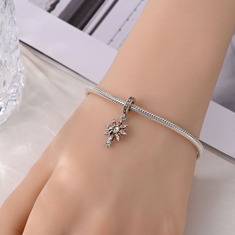 Gioielli da donna, ciondolo a forma di stella dei tarocchi, luna e clessidra, perline fai da te, accessori per gioielli, bracciale in argento placcato in rame_voghion.com