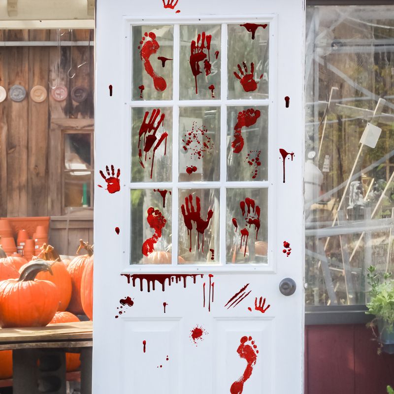Aufkleber Halloween Blut Handabdruck Fußabdrücke Dekorative Wandaufkleber Fensteraufkleber Wohnzimmer Schlafzimmer Hintergrund Home Dekoration Aufkleber_voghion.com