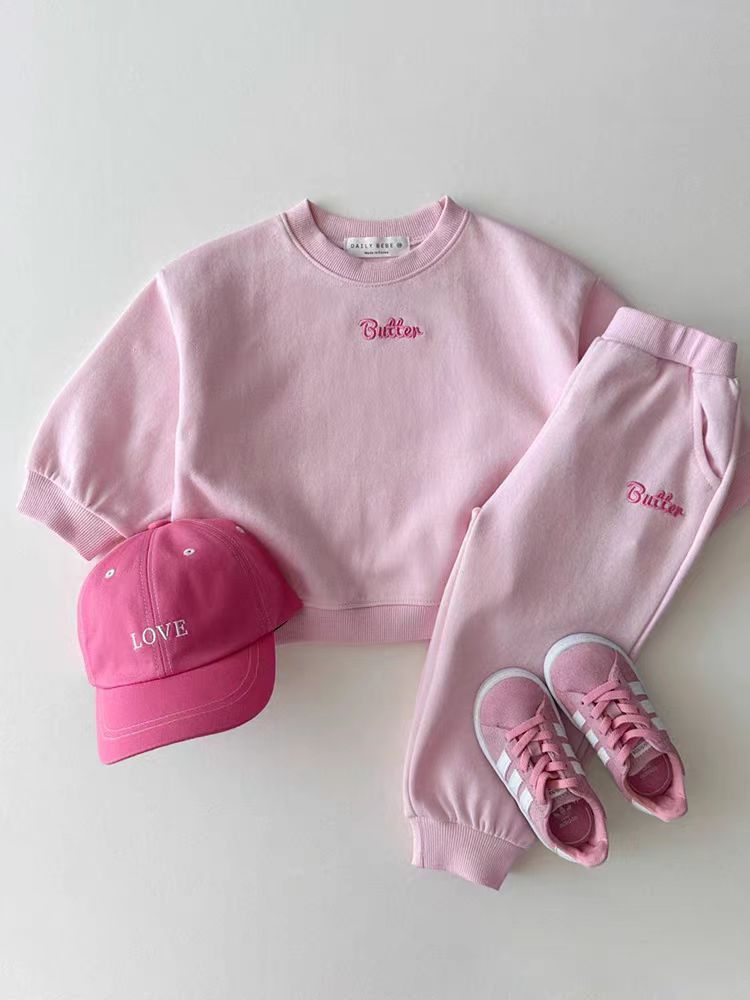 Set con cappuccio per neonato in stile coreano: pullover e pantaloni della tuta in morbido cotone (73-120 cm, blu/rosa/giallo/grigio)_voghion.com