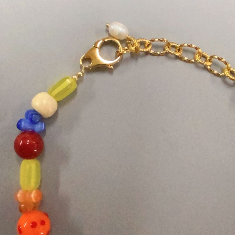 E-home's New Natural Pearl Mixed With Rainbow Necklace, Fashionable Collision Sweater, Collarbone Chain, CHOKER_voghion.com