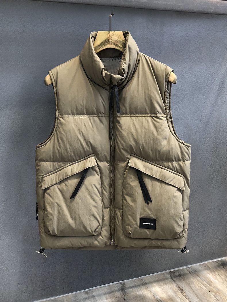 Pulse Premium Card Green White Duck Thickened Trendy Brand Down Winter New Outerwear Warm Vest Men's Clothing_voghion.com