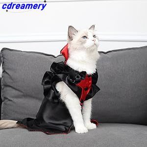 Katzen-Vampir-Halloween-Kostüm, Urlaubs-Verkleidung, Umhang mit Knopf für Kätzchen, kleine Hunde, mittelgroße Outfits, Cosplay-Dekoration, Party-Anzug_voghion.com