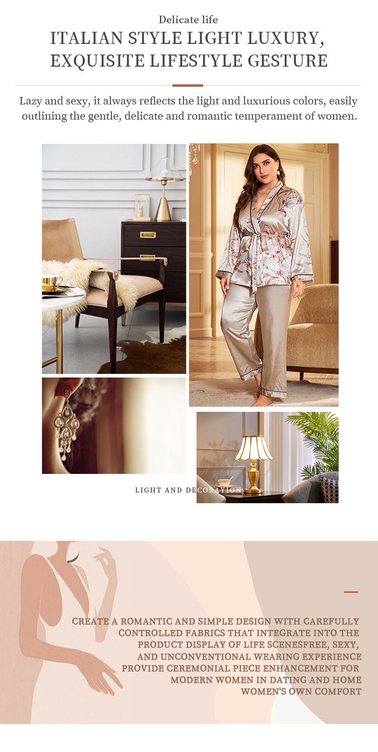 Dames Nachtkleding Grote maten Pyjama's Badjassen Sexy Kamerjas Huiskleding IJs Zijden Nachtjapon_voghion.com