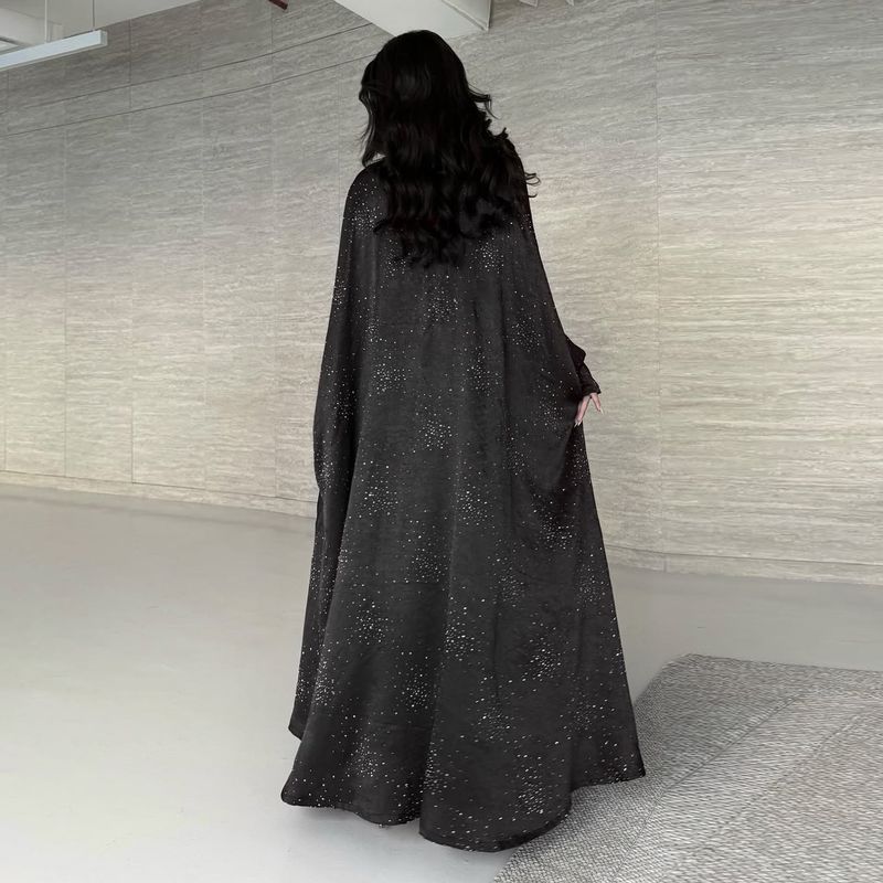 Elegant Embellished Dress With Rhinestone Details – Modest Islamic Long Sleeve Gown_voghion.com
