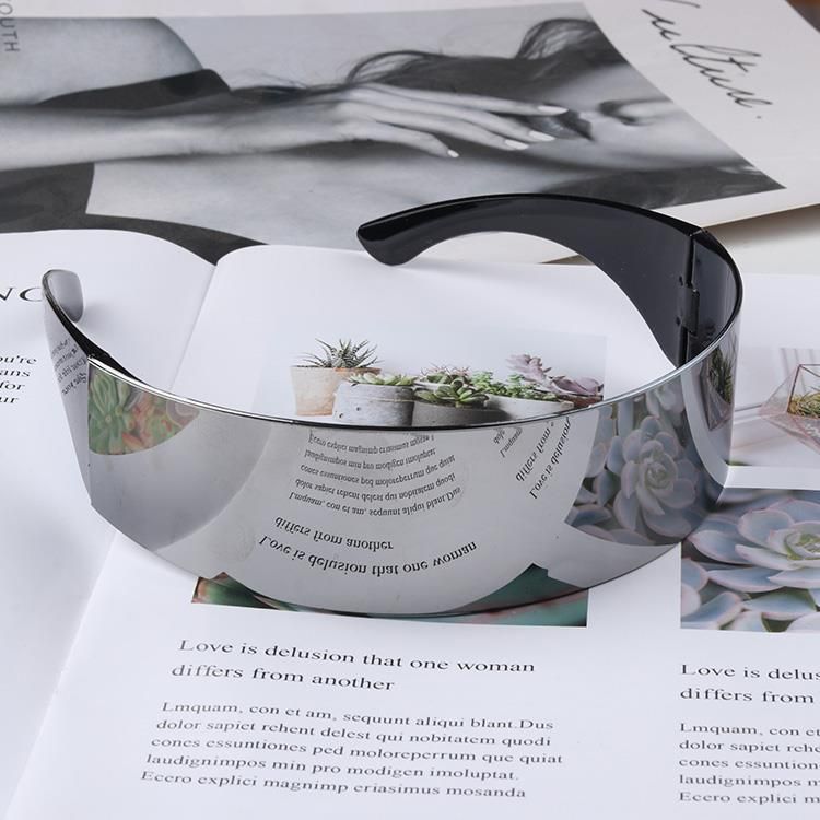 Occhiali da sole unisex alla moda con fascia per capelli fantascientifica, stile cyberpunk, tecnologia futuristica, discoteca integrata_voghion.com