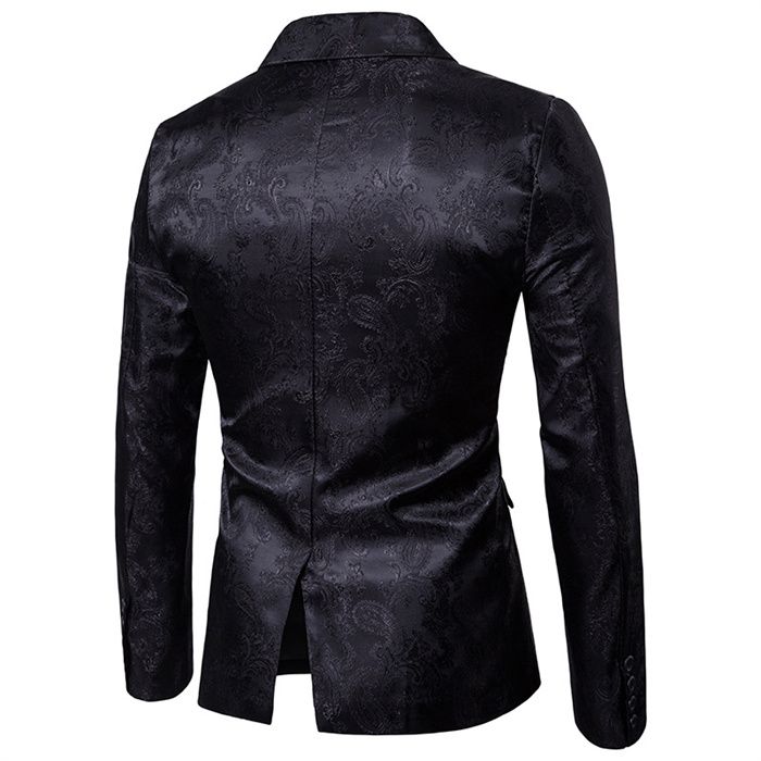 Sacou de costum Jacquard pentru bărbați, stil britanic, negru, alb, bleumarin, la modă, bărbați, afaceri, nuntă, petrecere, smoking, rochie, blazer, mărime_voghion.com