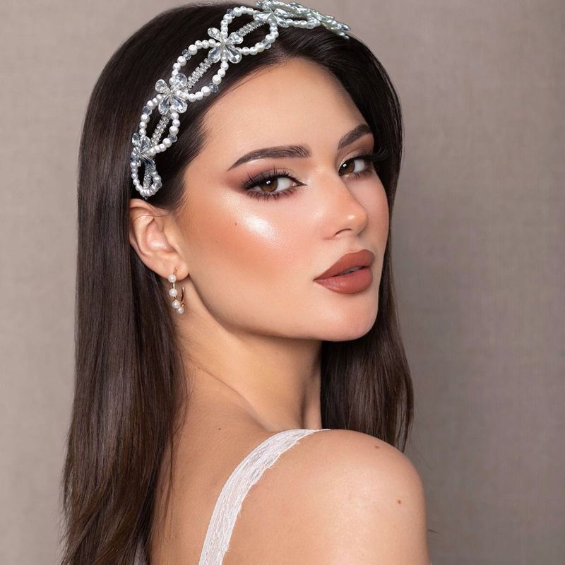 Fascia per capelli da sposa fatta a mano con perle e cristalli, accessori per capelli, copricapo con strass_voghion.com