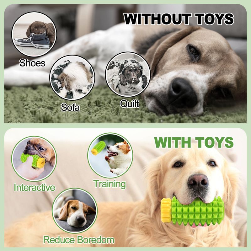 Pet Small And Medium-sized Teething Stick Big Pineapple Food Dispenser TPR Rubber Ball Durable Chew Throw Dog Toy_voghion.com