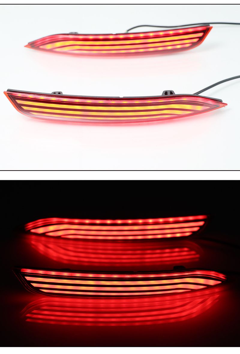 Für VW Volkswagen Polo 2014 2015 2016 2017 2018 2Pcs Auto Hinten Nebel Lampe Bremse Licht Dynamische Blinker Reflektor LED Hinten Stoßstange Lichter_voghion.com