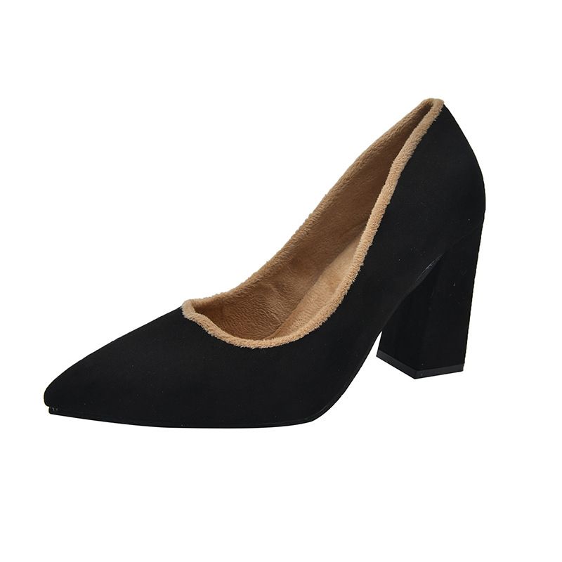 2024 Nuove scarpe da lavoro comode per le donne, scarpe eleganti semplici e basse per il pendolarismo con fodera in pile, moda calda_voghion.com