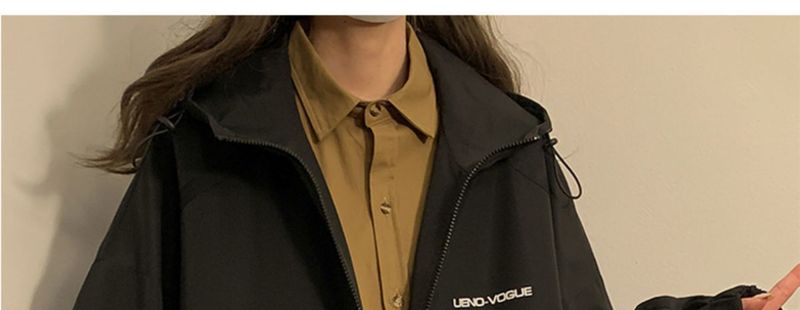 Women's Outdoor Jacket With Hood, Spring And Autumn Style, High-End Feel, Casual Oversize Coat, Loose Fit For Students_voghion.com