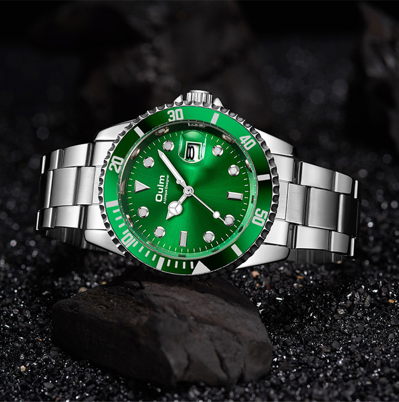 Relógio esportivo masculino com mostrador luminoso, data e pulseira de aço inoxidável - Movimento de quartzo japonês, resistente à água, vidro mineral durável_voghion.com