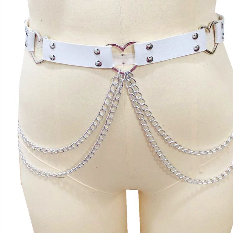 Cintura con cinturino sexy a forma di cuore in pelle punk alla moda_voghion.com