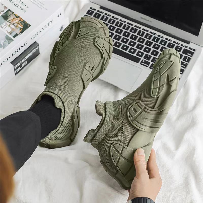 Tüm Mevsimlere Uygun Erkek Rahat Yumuşak Çorap 2025 Yeni Slip-On Kalın Tabanlı Baba Ayakkabıları_voghion.com