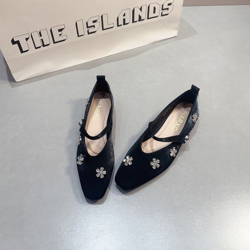 Mary Jane-Schuhe im französischen Stil mit klobigem Absatz für Damen im Frühling, Sommer und Abendstil mit sanften Strasssteinen und einem Riemen_voghion.com