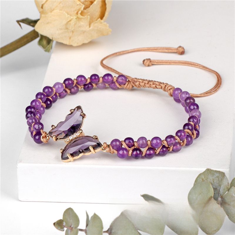 waarme Verkaf Natursteen Moud OL Damenarmband Handgemaachte Gewieften Amethyst Päiperleksanhänger_voghion.com