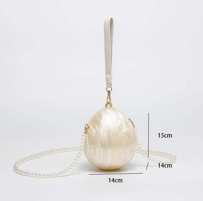 Borsa a mano da donna, borsa a tracolla diagonale, borsa a conchiglia in acrilico dalla forma speciale, pochette da sposa e da cena_voghion.com