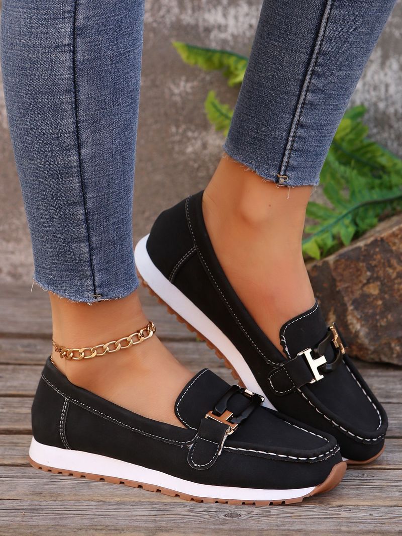 Fashion Fit Single für Frauen 24 neue runde Zehenpartie Mode lässig Plus Size Le Fu Dou Schuhe kleiner Duftstil_voghion.com