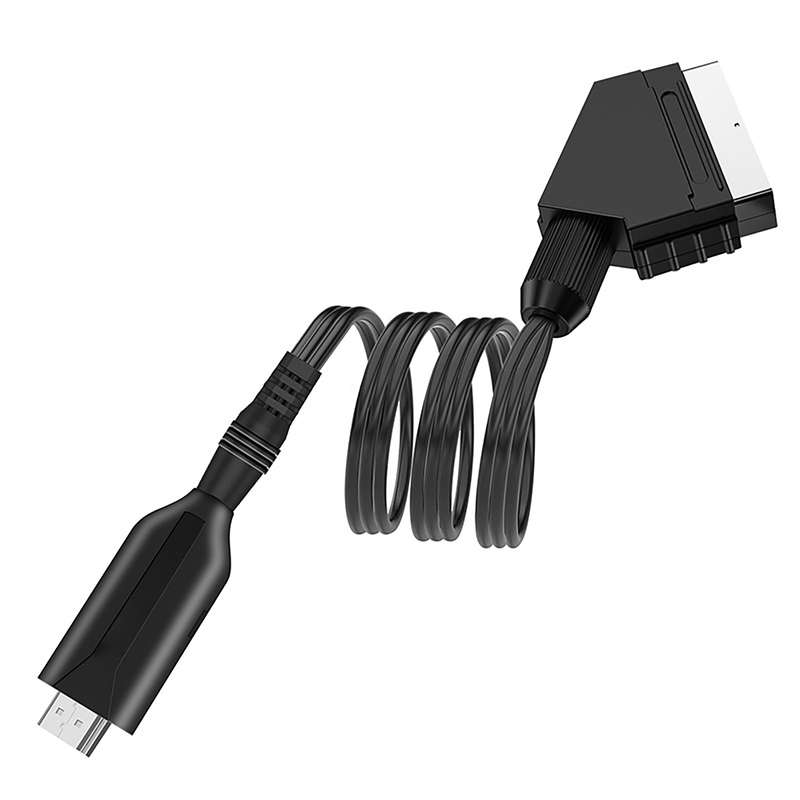 Xinweiqing Video Audio Adapter Mini High Resolution HDMI-compatible to Scart AV Signal Converter with USB Cable for DVD Player_voghion.com
